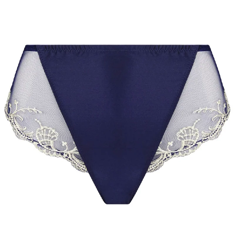 Lise Charmel 'Splendeur Soie' Navy Blue Silk High Waisted/Retro Brief