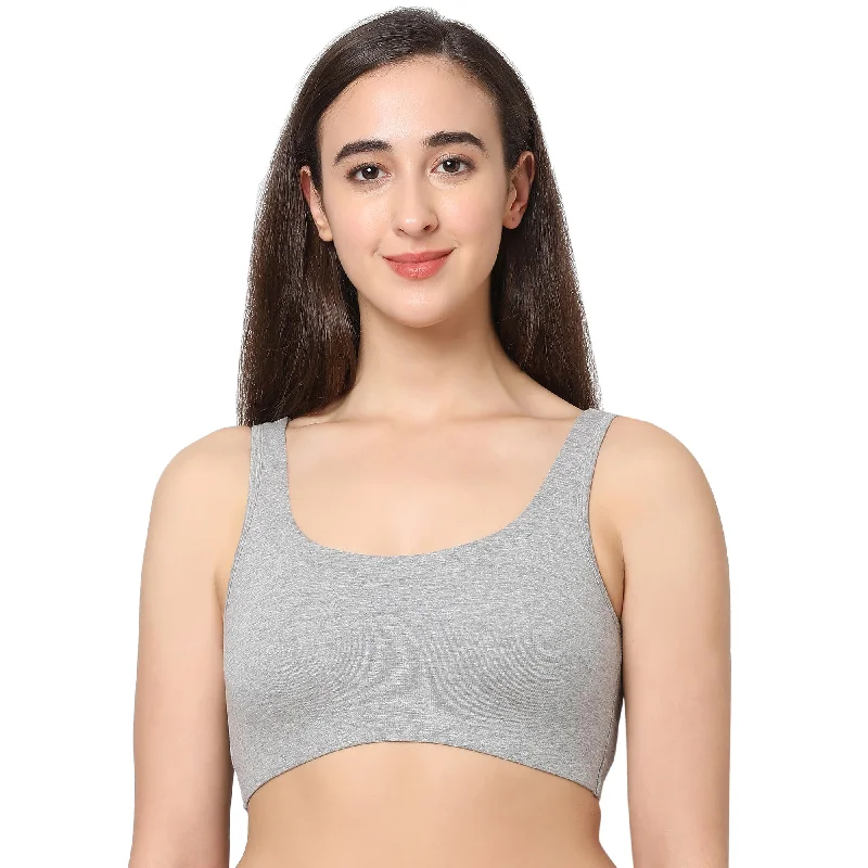 Non Wired Non Padded Full Coverage Low Impact Slip on Sports Bra BB-03A