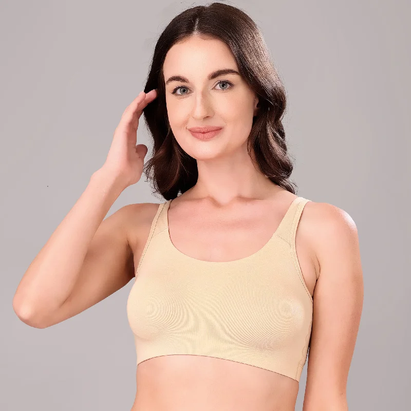 Non-Wired Non Padded Full Coverage Low Impact Slip on Sports Bra BB-03A