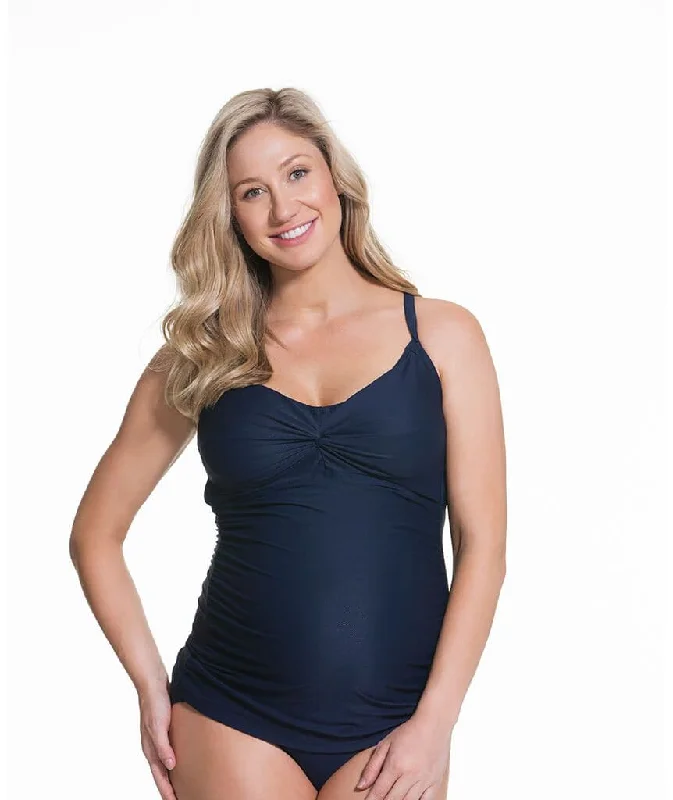 Cake Rosewater Frappe Maternity Tankini Swimwear Set -  Navy