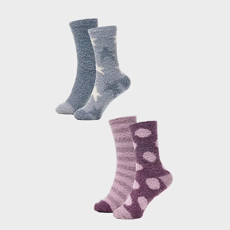 Ladies 2PK Marl Cosy Socks