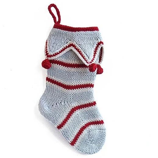 Mini Elf Cuff Stocking in Grey